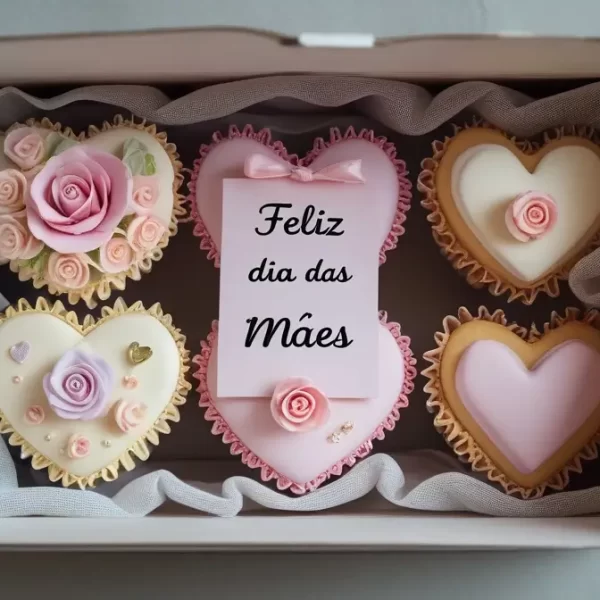 Receita de Biscoitos Decorados para Presente no Dia das Mães