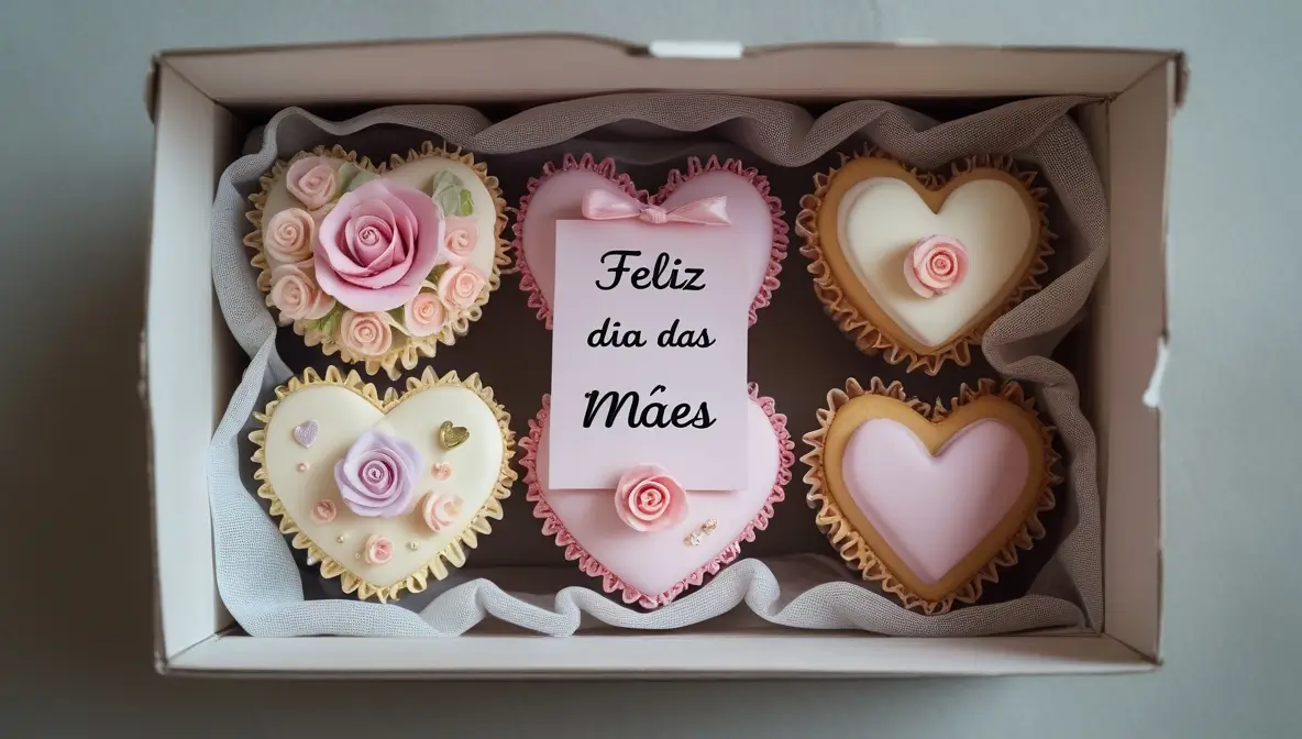 Receita de Biscoitos Decorados para Presente no Dia das Mães