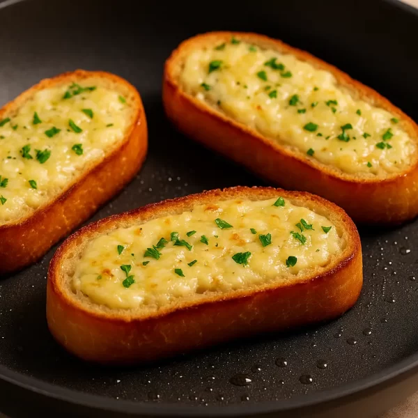Receita de pão de alho na frigideira