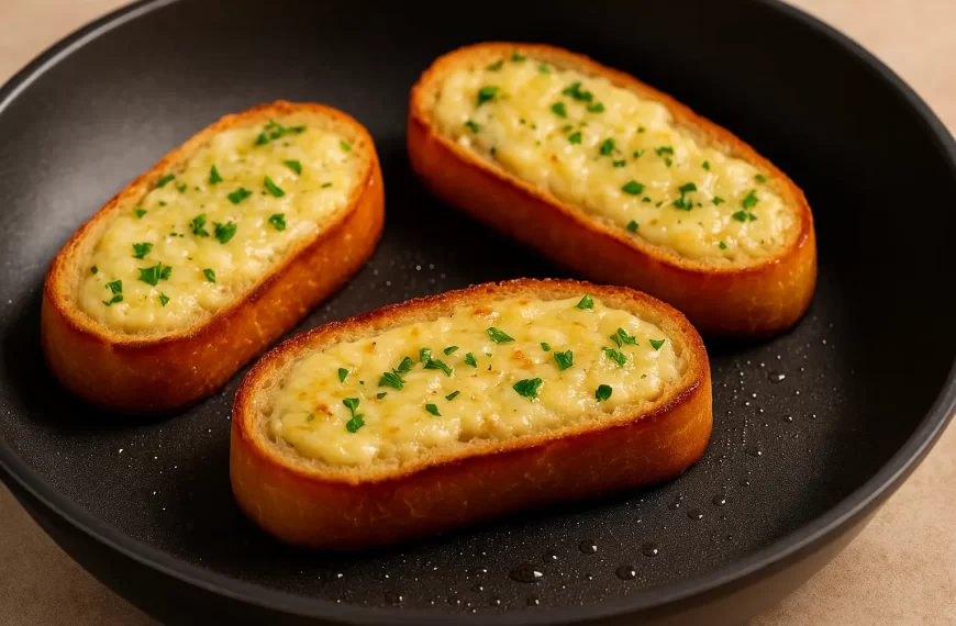 Receita de pão de alho na frigideira