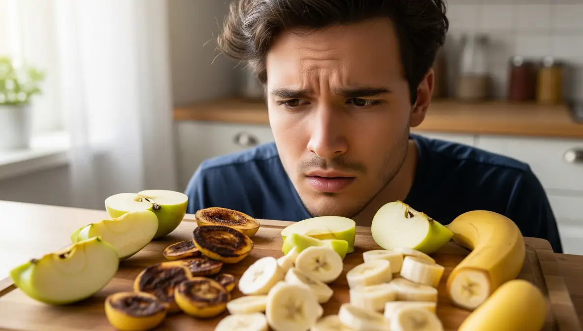 Por que algumas frutas escurecem rápido depois de cortadas?